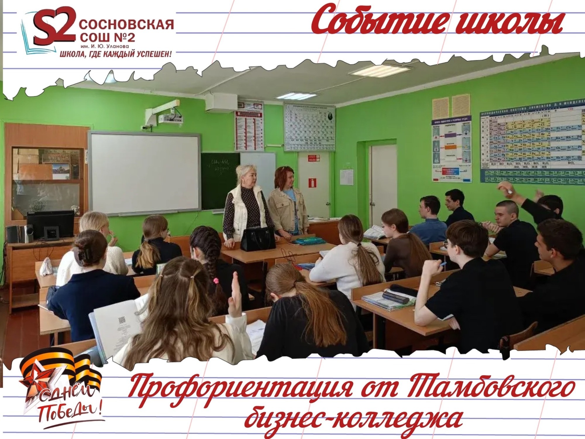 В МБОУ Сосновской СОШ №2 им. И. Ю. Уланова состоялась профориентация для девятиклассников! В МБОУ Сосновской СОШ №2 им. И. Ю. Уланова состоялась профориентация для девятиклассников!.